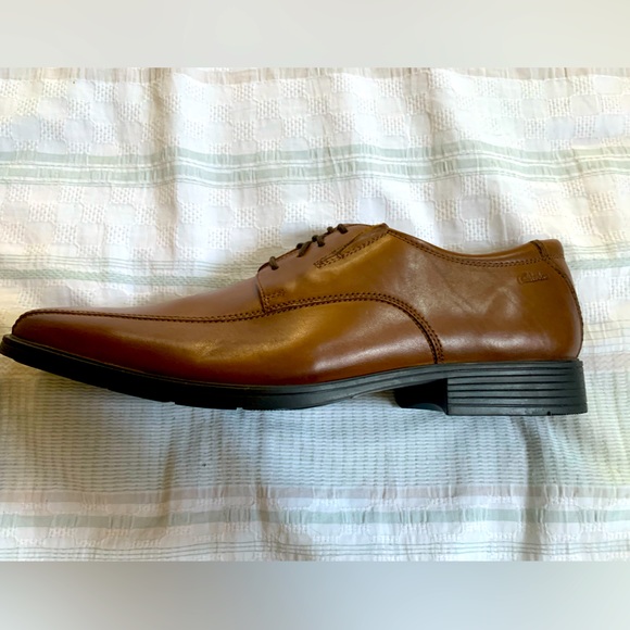Clarks Shoes New Clark Dark Tan Leather Dress Shoes Poshmark
